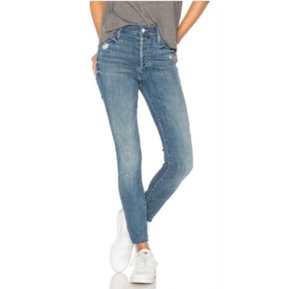 MOTHER Jeans The Stunner Ankle Fray in Gaffiti Girl SZ 24 Grunge Emo Ripped - Picture 1 of 13